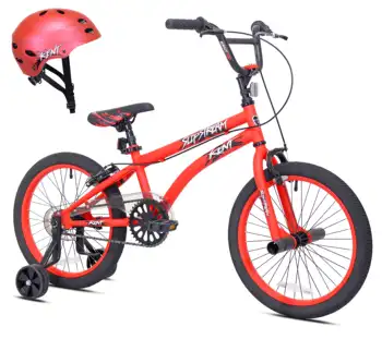 Велосипед BMX Slipstream за момче с каска, червен