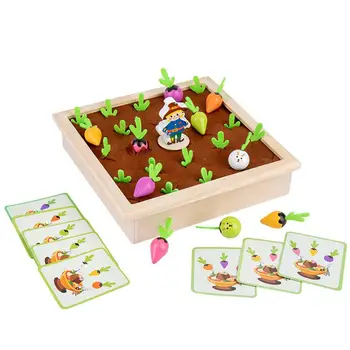Играчки за прибиране на реколтата от моркови Монтесори, дървени забавни играчки за прибиране на реколтата от моркови, форма, цвят, размер, сортиране, подходяща играчка, образователна игра, играчки