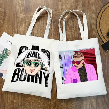 Bad Бъни, хип-хоп мода, Badbunny, чанти за пазаруване с графичен анимационни принтом, модни и ежедневни чанта за момичета