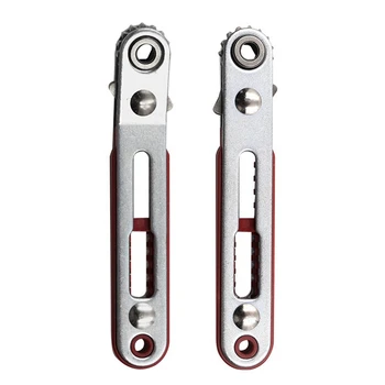 Комплект мини-ключове с бързото механизма на палеца, 2 бр., набор от преки/локтевых отвертки, червено и сребристо, хром стипца, легированная стомана, има две глави
