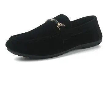 Нова мъжки обувки, модни лоферы, дишащи парусиновые маратонки, мъжки обувки без обков, мека удобна нескользящая обувки за шофиране, черни обувки на равна подметка