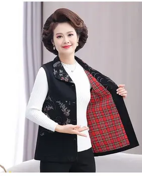 Жена 2023 Нов пролетно-есенен однобортный жилетка с корейски принтом, модерни ежедневни дамски сака без ръкави, потници X73