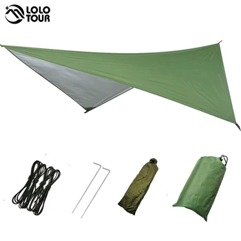 LOLOTOUR 230*140 см, външни аксесоари, мултифункционален триъгълни навес, водоустойчив солнцезащитная палатка за къмпинг, плажна кърпа, за сенки