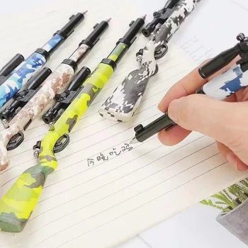 1 бр. гел дръжка във формата на пистолет 0,5 мм креативна химикалка за подпис с черно мастило Детски студентски играчки пишещи средства Kawaii Канцеларски стоки, детски подарък