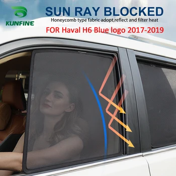 4 бр./компл. Или 2 бр./компл. магнитни слънчеви очила за странично прозореца на колата, мрежести завеси за Haval H6, синьо лого 2017-2019