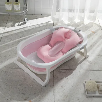 Детска сгъваема вана с термометър и подложка за бебешка вана Сгъваема вана