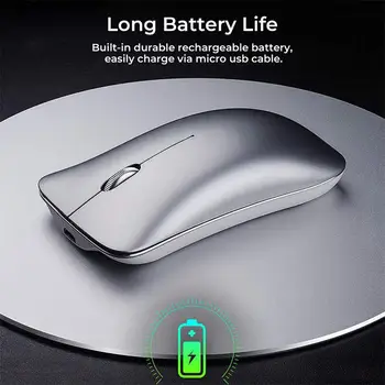 Безжична мишка от алуминиева сплав PM9, акумулаторна тиха компютърна офис играта, скъпа мишка за лаптоп