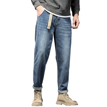 2023 Нови зимни, есенни мъжки ежедневни памучни дънки за мъже, висококачествени мъжки панталони