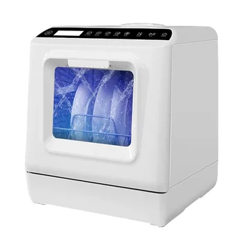 Портативни съдомиялни машини MOOSOO, компактна съдомиялна машина с 5 предварително инсталирани програми и герметичностью, бяла