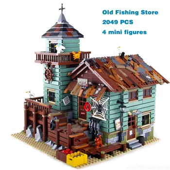 Рибари, стари рибарско къща, магазин, строителни блокове, тухли, съвместими 21310 16050, Детски играчки за рожден ден, подаръци