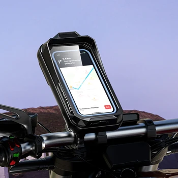 Водоустойчива чанта за телефон на вашия мотоциклет, въртяща се на 360 градуса, чанта за мобилен телефон на кормилото за колоездене на открито