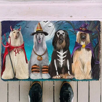 Афганистански Хрътки/Американската Стаффордширская Куче, Подложка за Хелоуин С 3D Принтом, Подложка За улицата, Нескользящий, подарък за кучета