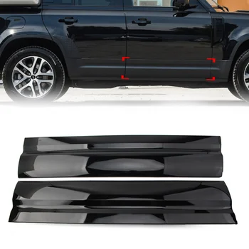 Покритие на предната врата на колата, външна долна формиране на кутията, декоративни панел за Land Rover Defender 2019 2020 2021 2022, лъскаво черен