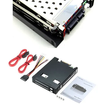 2,5-инчов SSD-диск на твърдия диск, тава за твърд диск, 2 отделение, корпус за флопи дискове SATA, корпус за извличане на твърдия диск