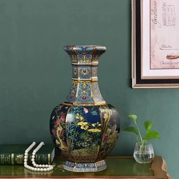 24 см Керамична ваза една антична колекция Украса на хола Емайл, Порцелан Декорации за дома, Подарък за нов дом