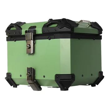 Нов 45-литров зелен багажник за мотор, багажник от алуминиева сплав, быстросъемная долната табела, водоустойчив багажника за електрически автомобили със защита от сблъсък