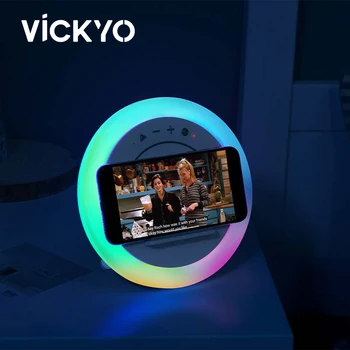 VICKYO RGB разсеяна светлина с безжична зареждане Музикален ритъм led ночники Bluetooth музикална настолна лампа за игри стая спални