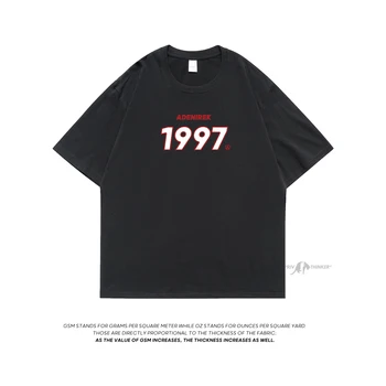 Extfine Градинска облекло 1997 Графична мъжка тениска Оверсайз С писмото принтом, Тениски за мъже, Летни Тениски Унисекс 5XL с къс ръкав