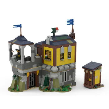 MOC Творчески експертни идеи Средновековен замък в общежитието на рицарите на Лъва Строителни блокове тухли Просвета САМ Забавни играчки за детски подарък