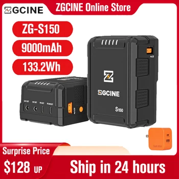ZGCINE DIANA-S150 S150 Батерия с V-Образен стена, Литиева Батерия с V-Образно Закопчаване, Блок Захранване за огледално-Рефлексни Фотоапарати, Смартфони, Лаптоп, Камера с Осветление