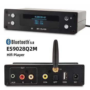 Цифров аудио плеър, HIFI без загуба ES9028Q2M КПР Аудио Декодер, без да загуби Bluetooth 5,0 Музикален Плеър Коаксиален и Оптичен OTG Вход