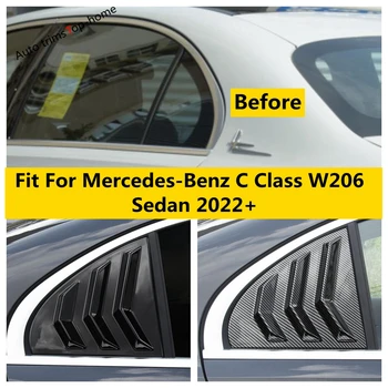 Декоративни Панел Триъгълна Щорите На Задното Стъкло За Mercedes-Benz C Class W206 Седан 2022 2023 Аксесоари От Въглеродни Влакна / Черен