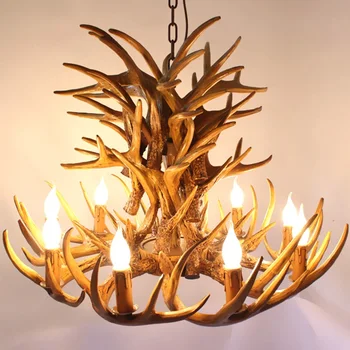 Американската ретро лампа с оленьими рога, полилей, творческа личност, индустриален стил, европейски led висящи лампи в пасторальном стил, лампиони