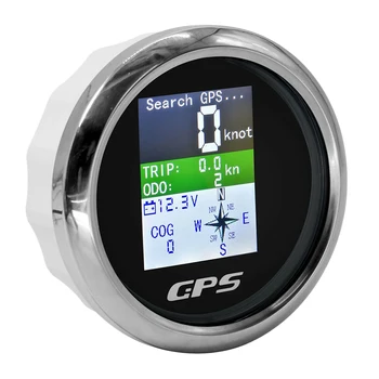 85 mm интелигентни GPS за измерване на скоростта Водоустойчив TFT екран Цифров оборотомер километраж с GPS антена за автомобил, лодка мотоциклет