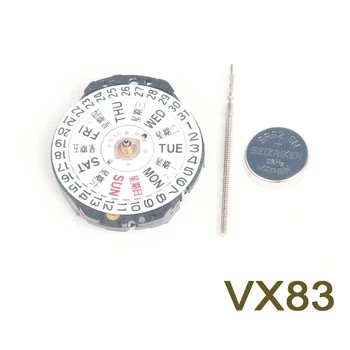 Нов оригинален механизъм VX83E Електронен кварцов механизъм VX83 с двойно календар Аксесоари за час механизъм