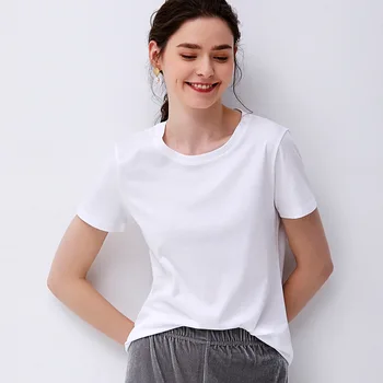 Модни Бели Дамски тениски с къс ръкав и V-образно деколте, Ежедневни Сиви и Черни Дамски тениски