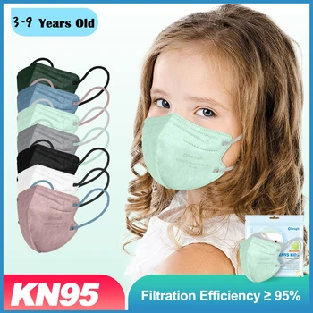 10ШТ kn95 Máscaras Para Niños деца KN95 цветни маска за защита от прах 3D триизмерна дете 3-9 години