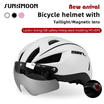 Велосипеден шлем SUNRIMOON с USB-фенер Мтб, мъжки велосипеден аэрошлем, шосейни на велосипедни каски с лещи, аксесоари за велосипеди