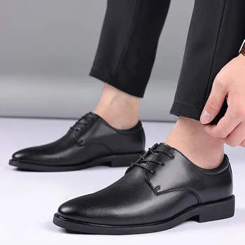 Мъжки кожени обувки, ежедневни oxfords най-високо качество, мъжки модела обувки от естествена кожа, бизнес официалната обувки, големи размери, сватбени 38-48