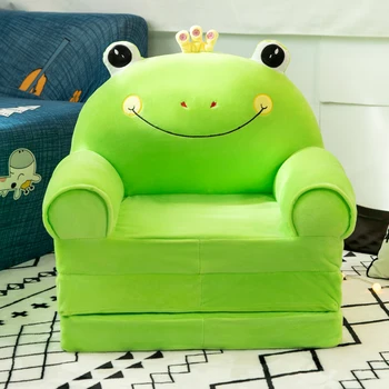 Мек трислоен сгъваем детски разтегателен диван, модерно седалка с анимационни корона, сладък детски стол, въздушната възглавница за детска градина, мързелив диван, бебешко столче