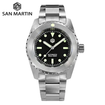 Мъжки часовник San Martin 41 мм в Класически Ретро Стил Miyota 8215/8315, Автоматични Механични Часовници за Мъже C3, Светещи 20 Бар