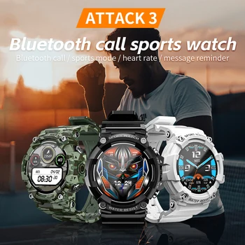 Спортни смарт часовници LOKMAT ATTACK 3 с разговори по Bluetooth, умни часовници, фитнес тракер, водоустойчив наблюдение на здравето, откриване на сърдечния ритъм