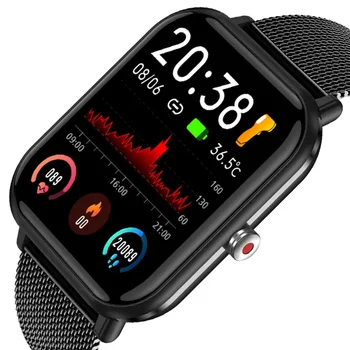 Най-новите умни часовници с определянето на температурата на тялото, фитнес тракер, часовници с Bluetooth, прогноза за времето, водоустойчив смарт часовници IP68
