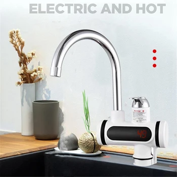 Електрически бойлери за Кран с висока температура Незабавен кран за подгряване на топла вода за кухнята, банята, штепсельная вилица ЕС