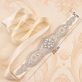 Търговия на едро с Кристали Тайна Сватба колан за сватбени апликации Вечерна рокля Кристали, перли колани аксесоари за булката para boda
