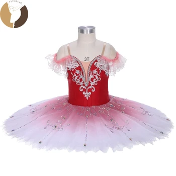 Популярният детски костюм FLTOTURE за деца, обичай, регулируема професионален балетен конкурс, класически костюм-пакет за палачинки на червеното блюдо