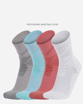 Женските баскетболни чорапи с изолирани кърпа, трендови обикновена елитни спортни чорапи, дишаща мъжки чорап с бойна тръба