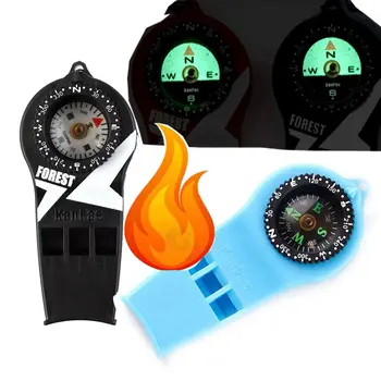 Свирка за оцеляване, компас, лупа/светлинен дизайн за по-активната почивка, гмуркане, трекинг, лов, спасение