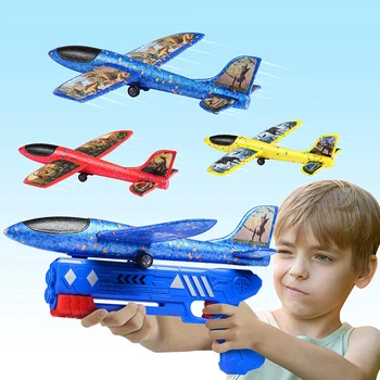 Пенопластовый самолет, планер, катапулт, играчки за стартиране на самолети, игра за семейна полет, интерактивна детска играчка за рожден ден