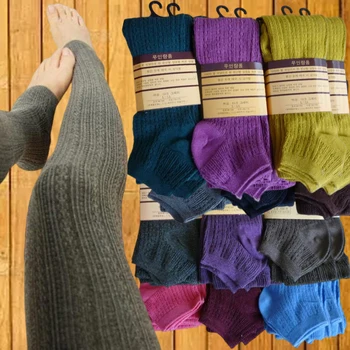 2023 Есенно-зимни дебели топли чорапогащи за жени, памучни флисовые вътрешна топли чорапогащи, възли зимни обикновена дълги чорапи