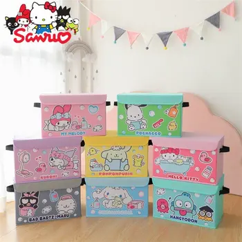 Sanrio Melody Kuromi Hello Kitty Cinnamoroll Кутия за съхранение от Нетъкан текстил Pochacco Кутия За съхранение на Тъкани Кутия За съхранение на чорапи Бо