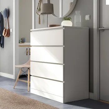 Шкаф за съхранение в спалнята Скандинавски шкафче с чекмеджета за хол Прост модерен гардероб за спалня Стенен шкаф