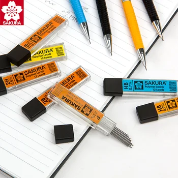 SAKURA Графит грифельный механичен молив за зареждане Автоматичен молив 2B/2H/B/HB 0.3/0.5/0.7/0.9 мм Замени грифельную грес за писане