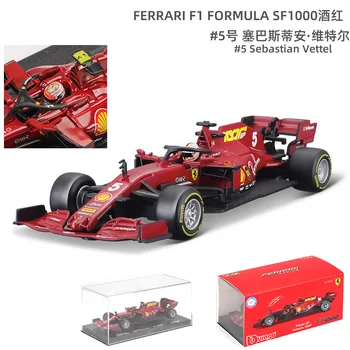 Bburago 1:43 2020 Ferrari SF1000 # 5 # 16 F1 Formula One Team Модел на състезателна кола От сплав, Изработена под налягане, Колекция Игри, Детска играчка