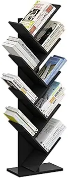 Bookshelf, 9 Рафтове, Малка Празнина в библиотеката, свободно Стоящи Рафтове Книга, Уникална Дървена Съхранение на cd-та/Книги, Органайзер Sh