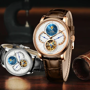 LOBINNI най-Добрите луксозни мъжки часовници с автоматикой от неръждаема стомана с уникален чар и водоустойчив, индивидуалност, ръчен часовник